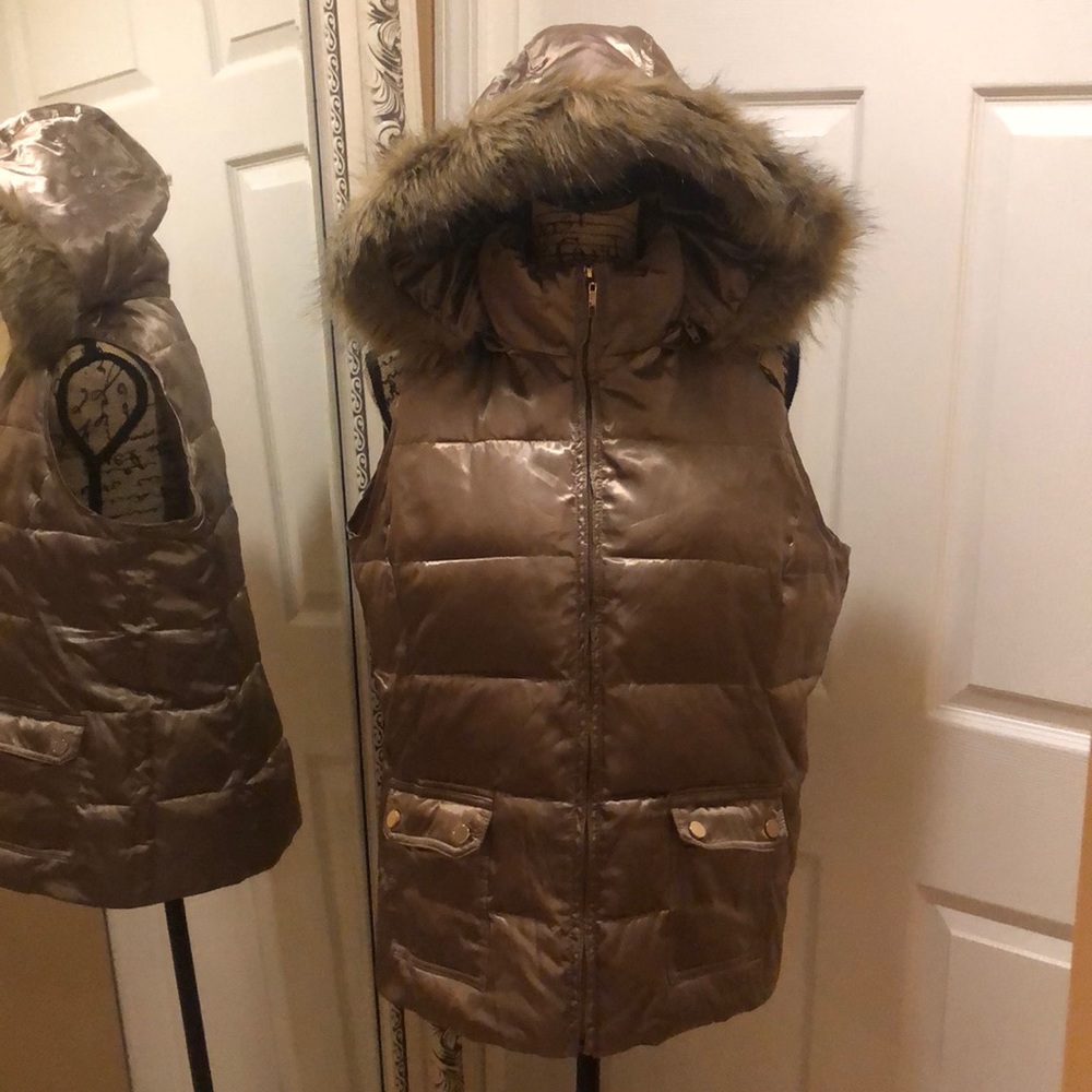 Charter Club gold puffer vest
